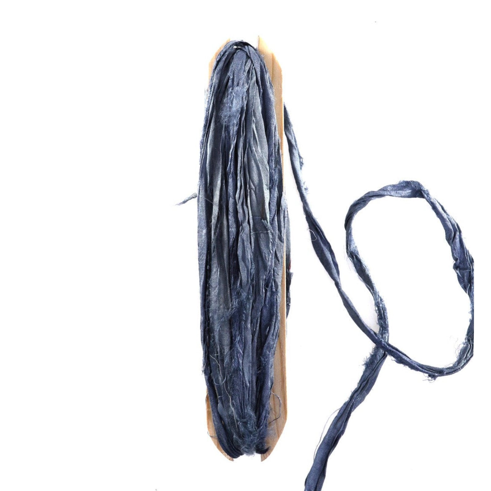 Cornflower Blue Recycled Silk Ribbon - bubblegum market