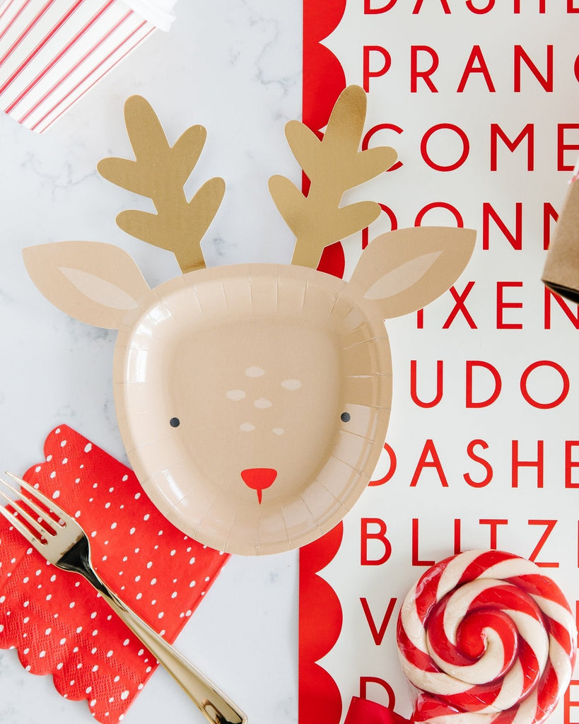Dear Rudolph Reindeer Plates 9" - bubblegum market