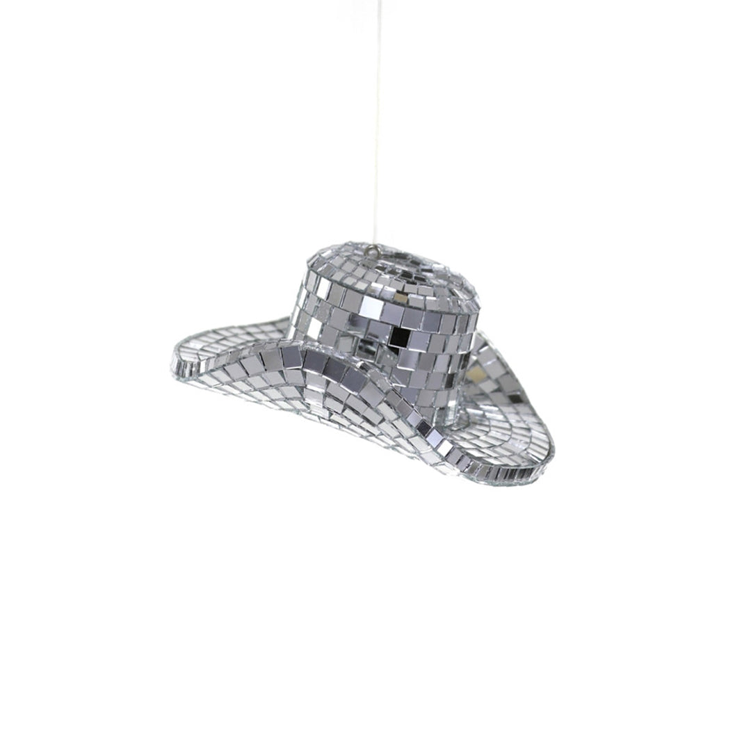 disco-cowboy-hat-silver-mirror-ornament-modern-country-cody-foster-christmas