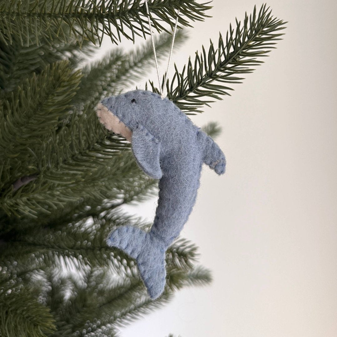 Dolphin Wool Felt Ornament 4.5" - bubblegum market
