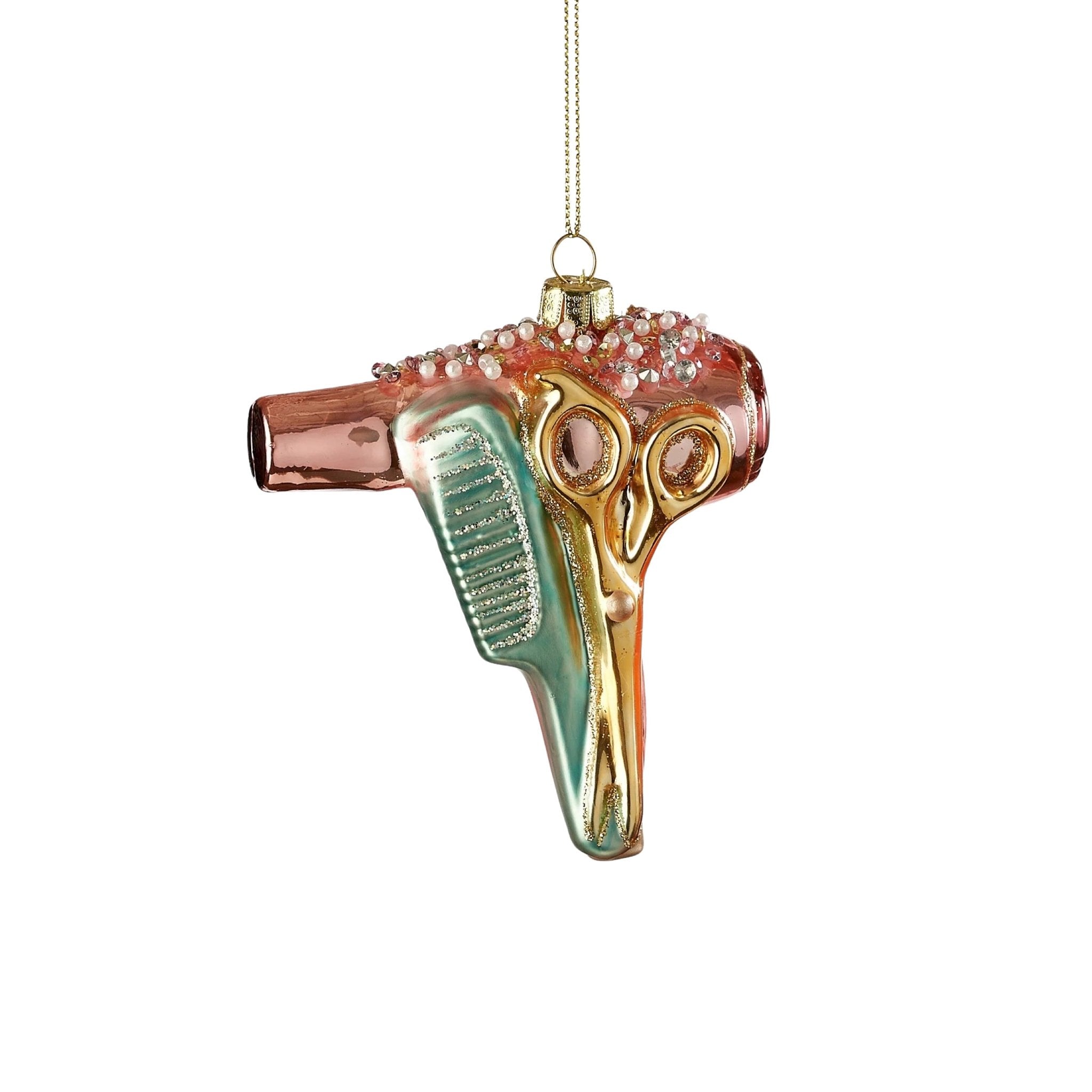 Embellished Hair Dryer Ornament 4" - bubblegum market