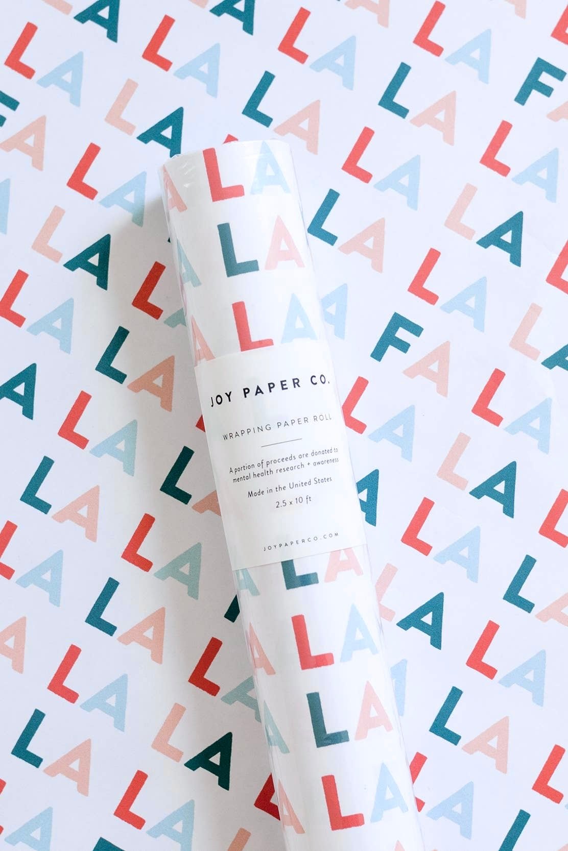 FA LA LA Holiday Wrapping Paper Sheets (Roll of 3) - bubblegum market