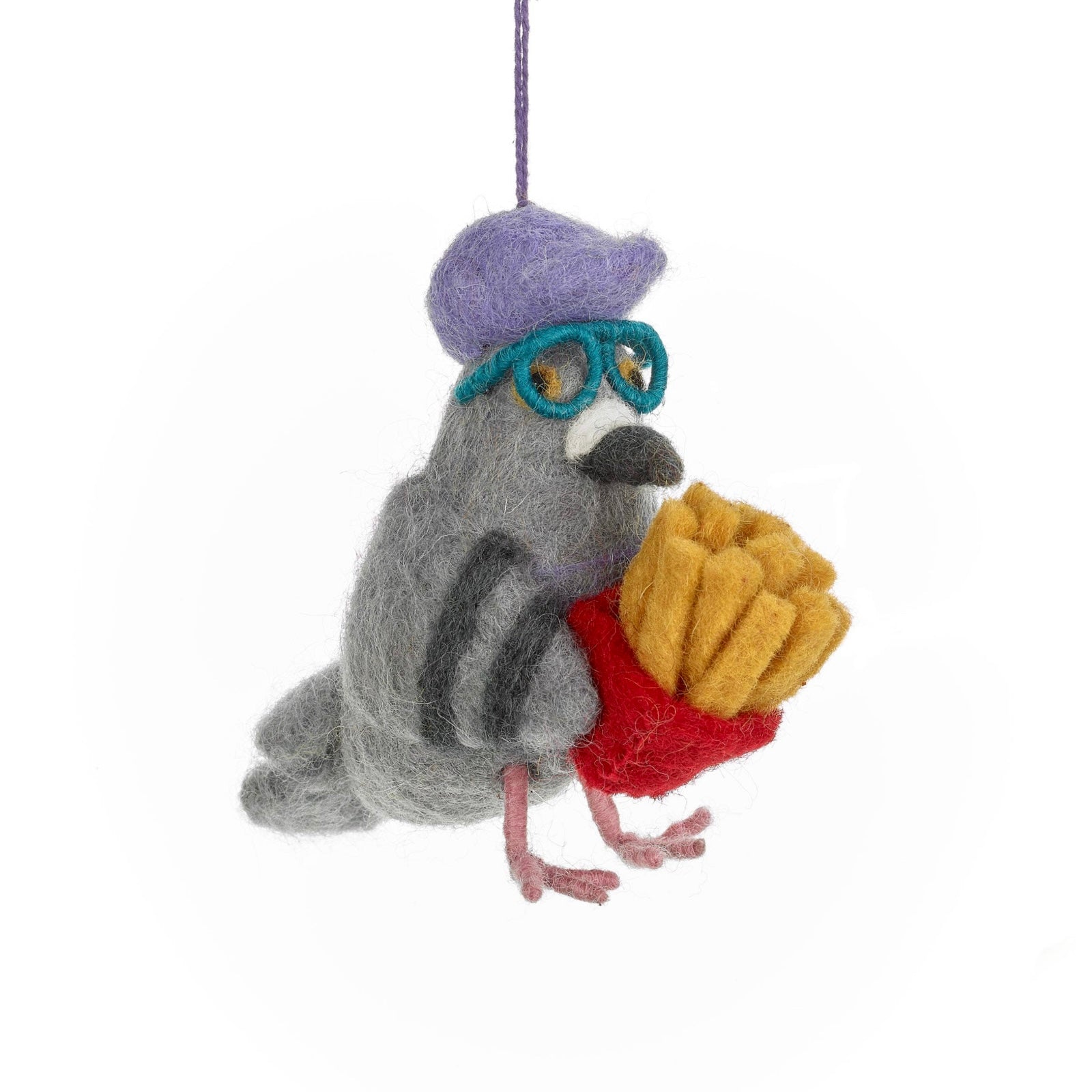 Fast Food Pigeon Felt Ornament 4" - bubblegum market