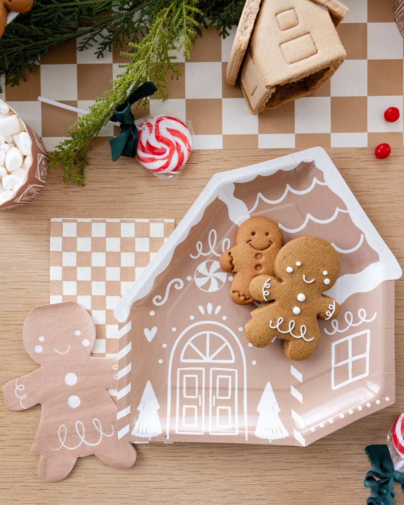 Gingerbread Checked Dinner Napkins