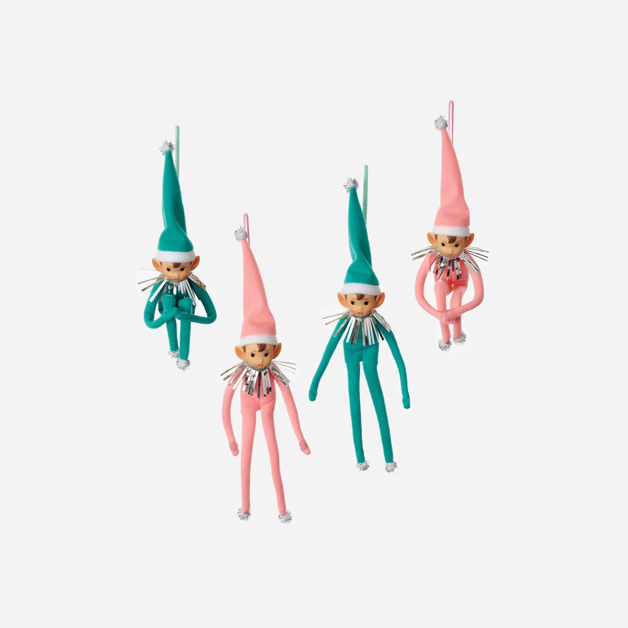 Felt Elf Ornament in Pink / Teal 11" - bubblegum market