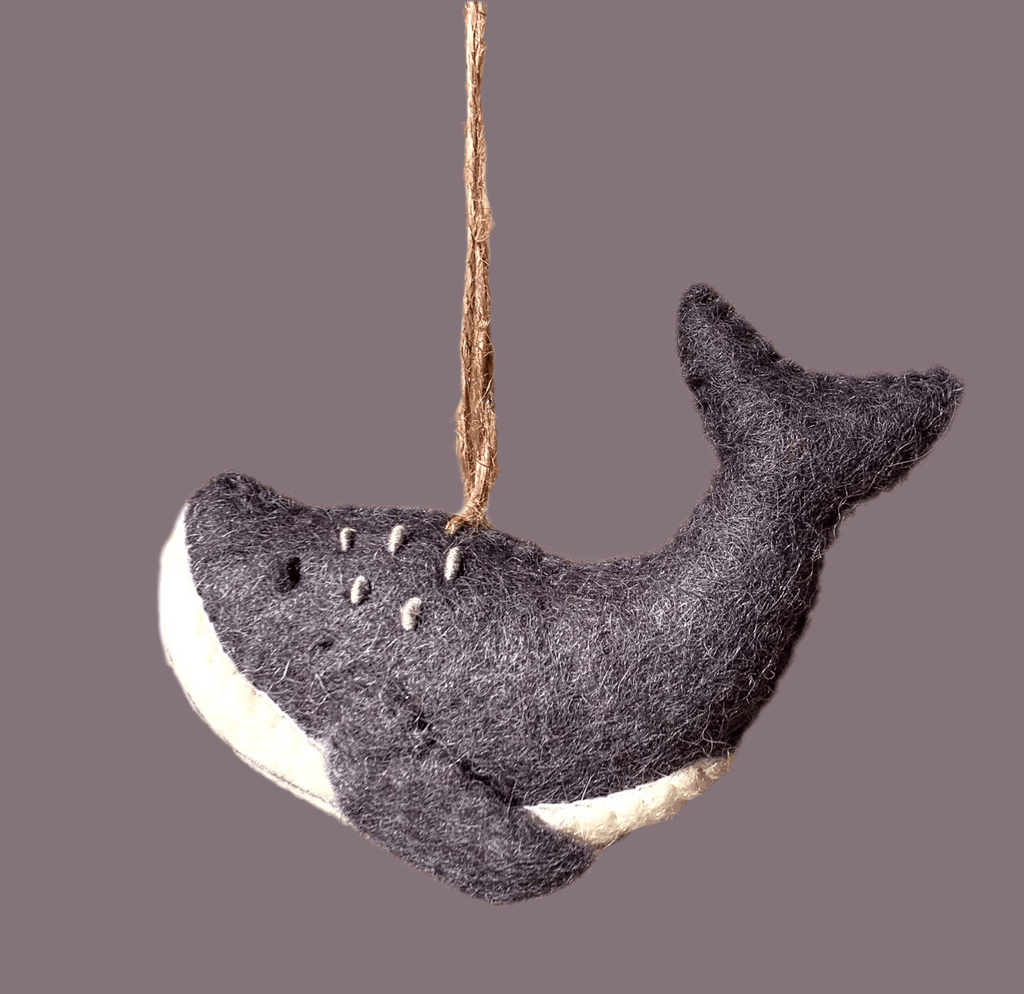 Felt Whale Ornament - bubblegum market