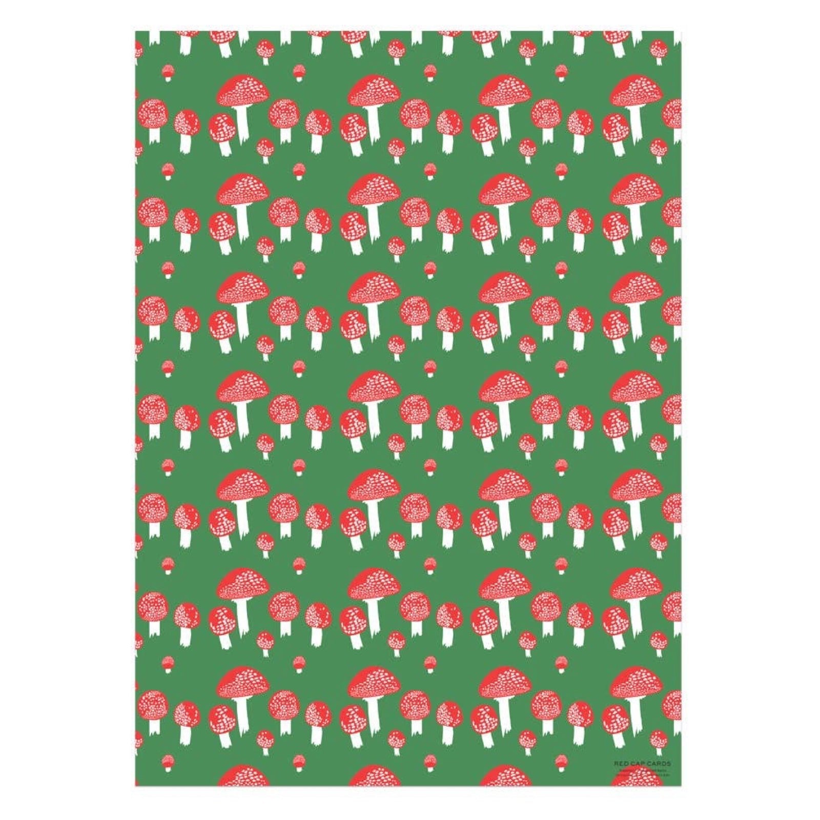 Festive Mushrooms Wrapping Paper Sheets (Roll of 3) - bubblegum market