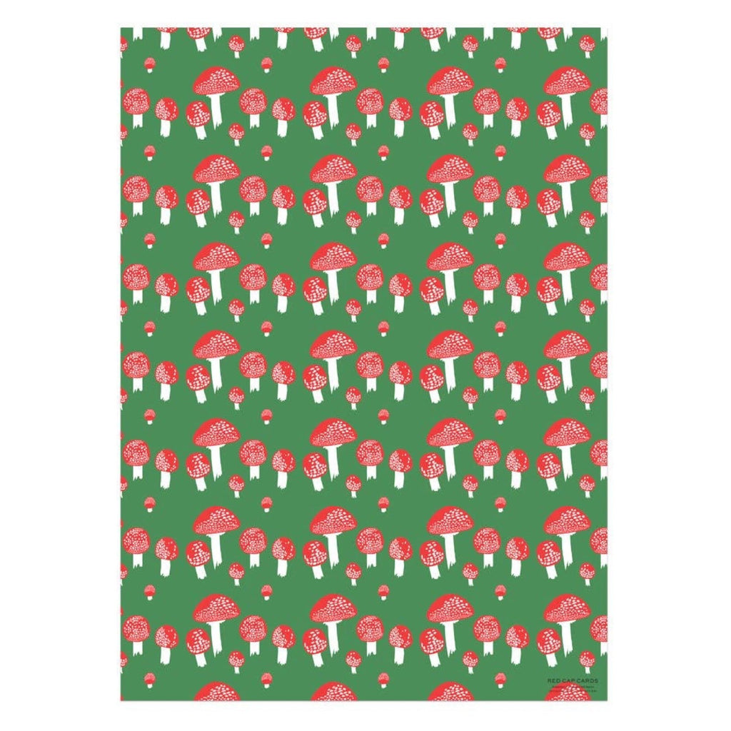 Festive Mushrooms Wrapping Paper Sheets (Roll of 3) - bubblegum market