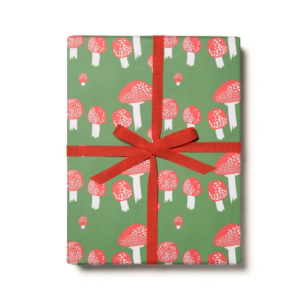 Festive Mushrooms Wrapping Paper Sheets (Roll of 3) - bubblegum market