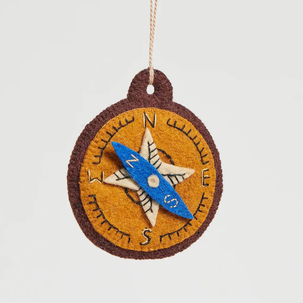 Find Your Way Compass Felt Ornament 3.5" - bubblegum market