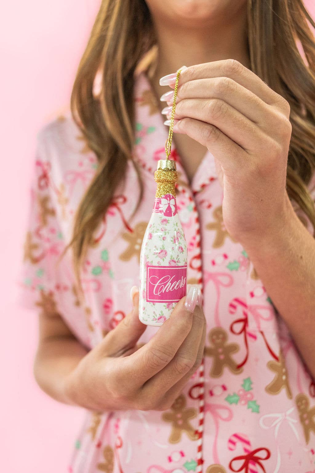 Floral Fizz Champagne Ornament - bubblegum market