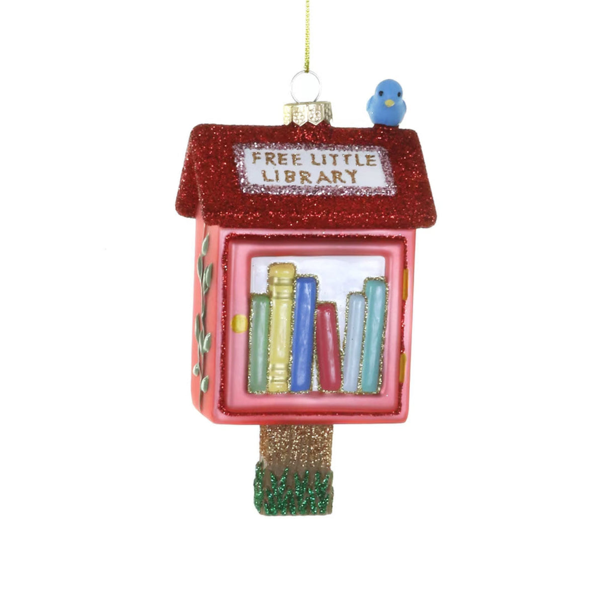 Free Little Library Ornament 5" - bubblegum market