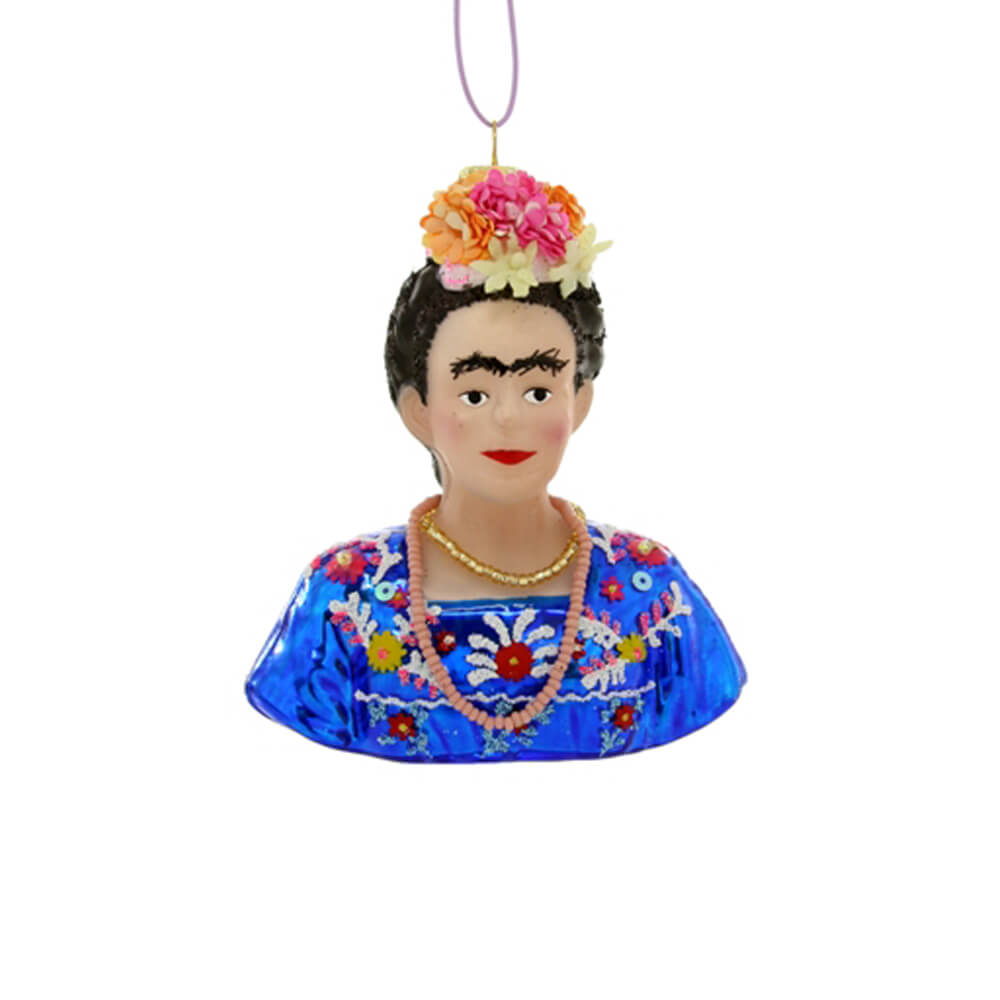    frida-kahlo-blue-blouse-glass-ornament-cody-foster-christmas