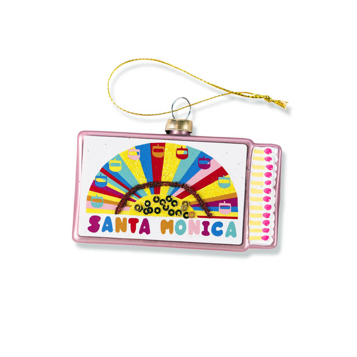 furbish-studios-santa-monica-matchbook-christmas-ornament-california-pink