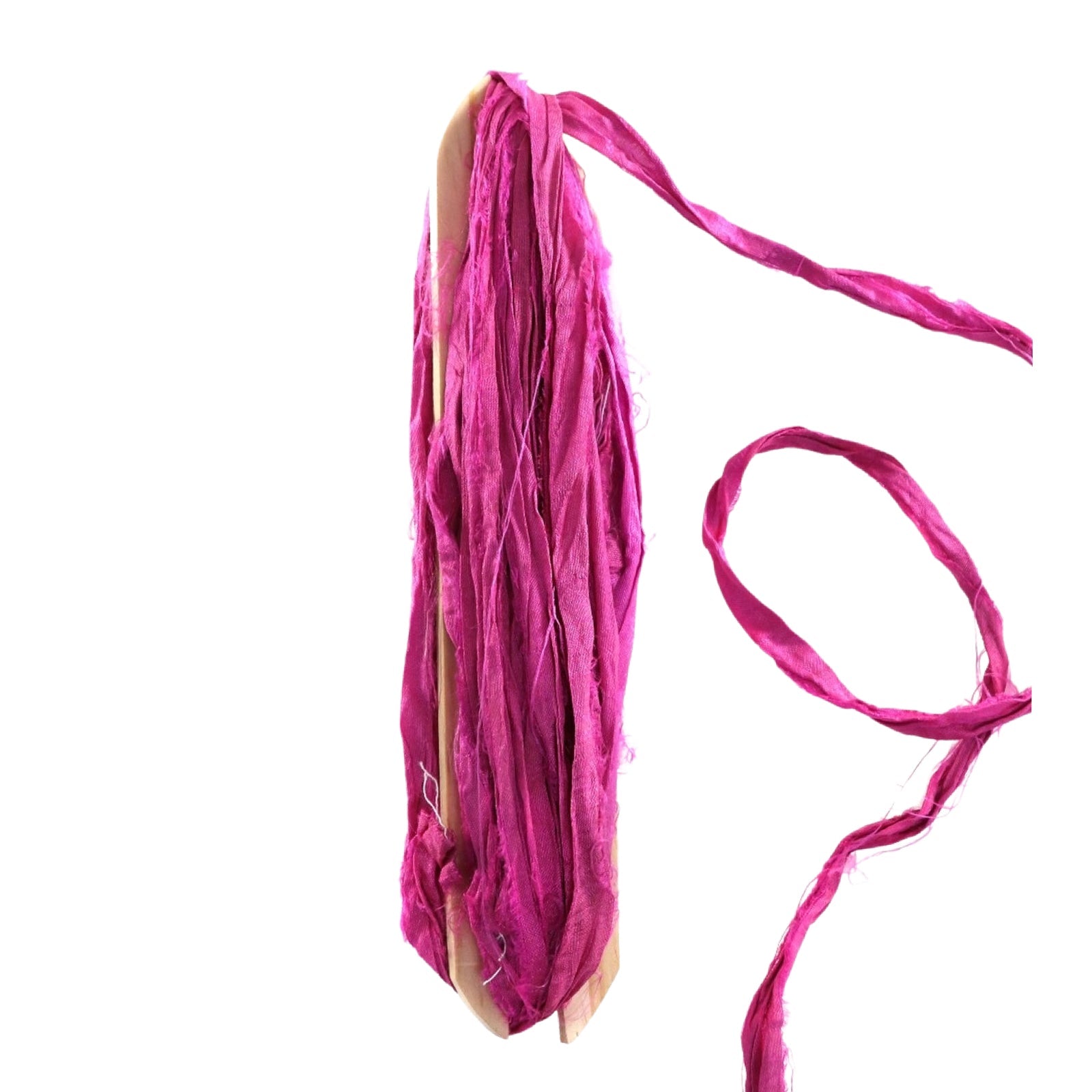 Fuschia Recycled Silk Ribbon - bubblegum market