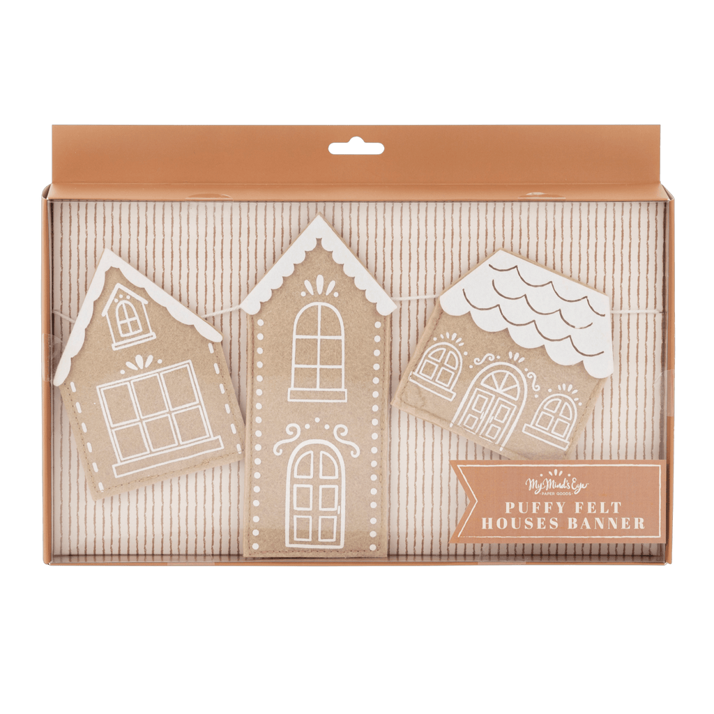 Gingerbread Felt Houses Banner - bubblegum market