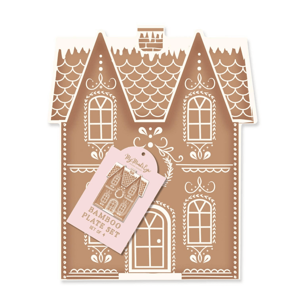Gingerbread House Bamboo Plates 9" (Set of 4) - bubblegum market