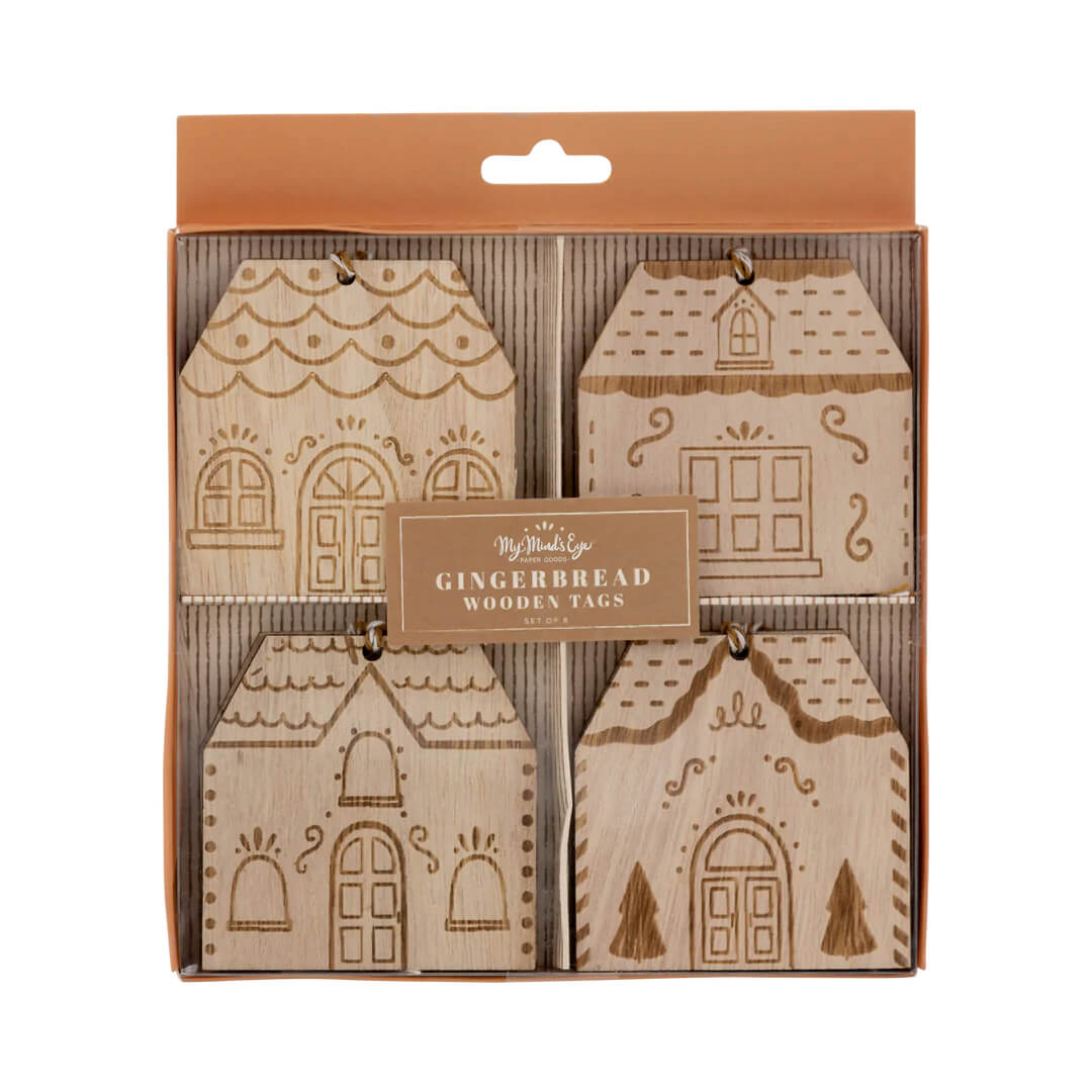 Gingerbread House Wooden Gift Toppers - bubblegum market