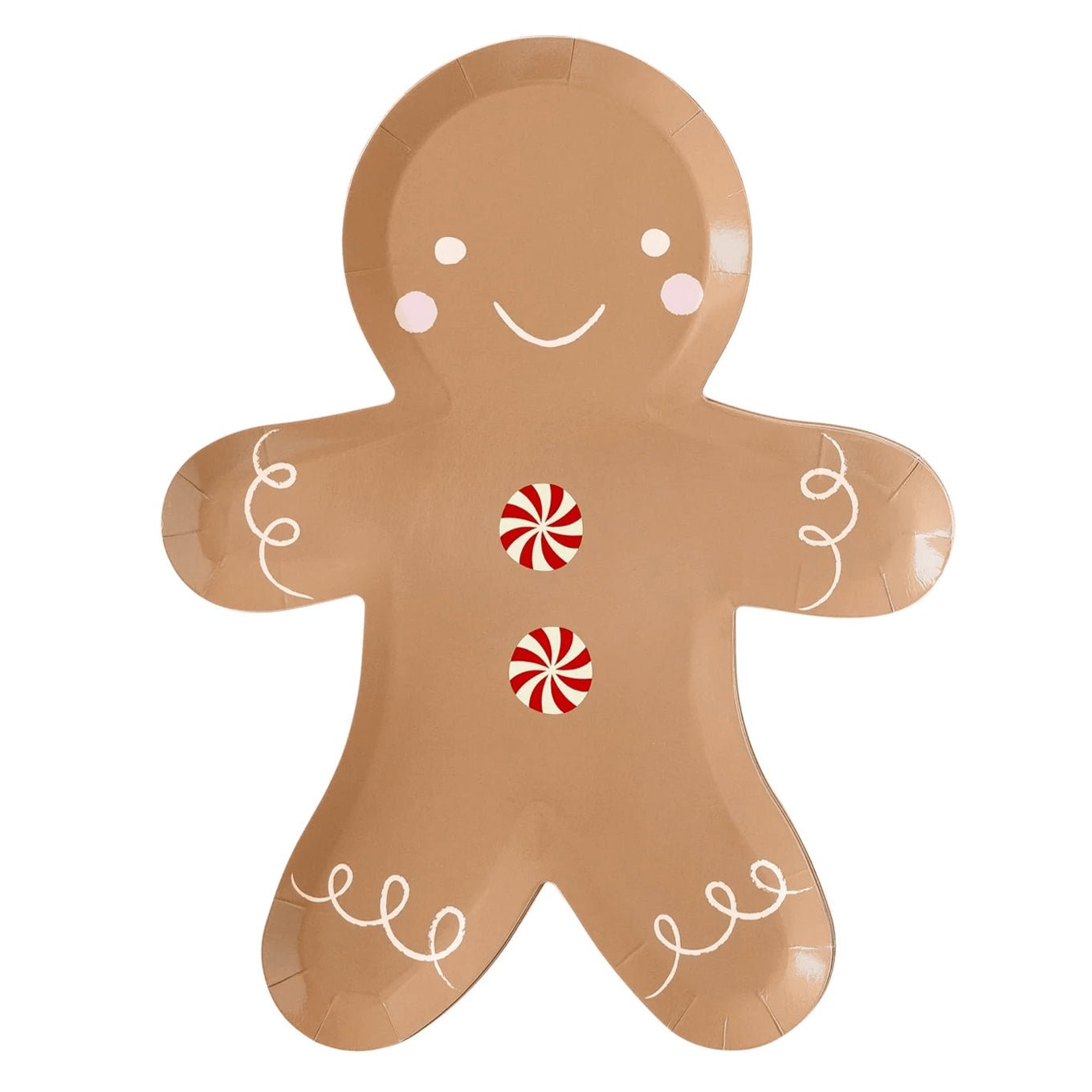 Gingerbread Man Shaped Paper Plates 12" - bubblegum market