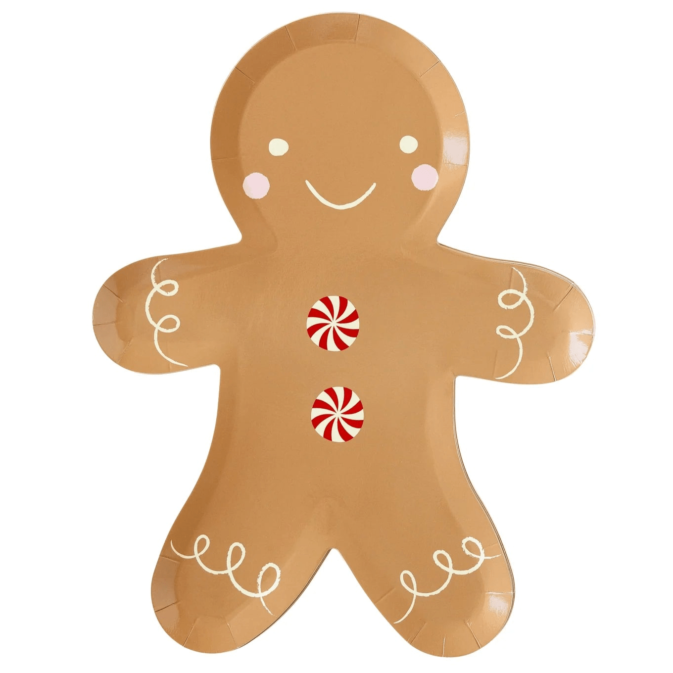 Gingerbread Man Shaped Paper Plates 12" - bubblegum market