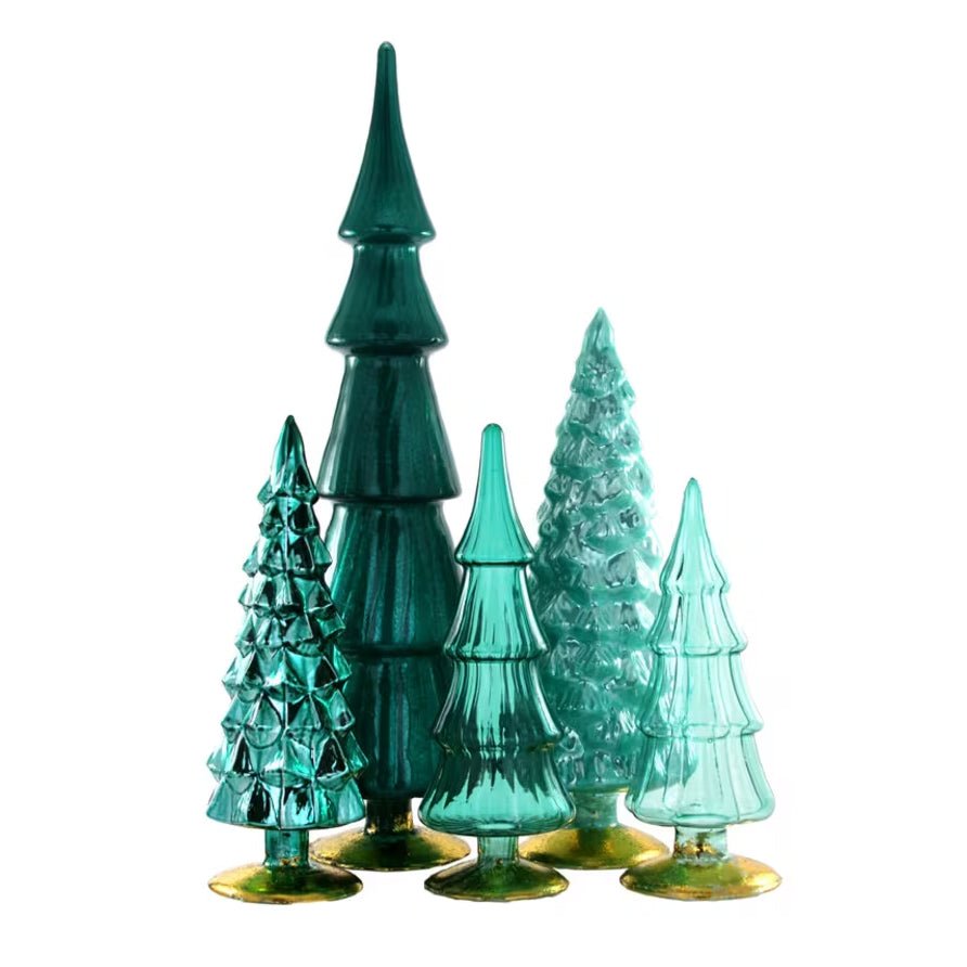 Glass Hue Trees in Teal (Set of 5) - bubblegum market