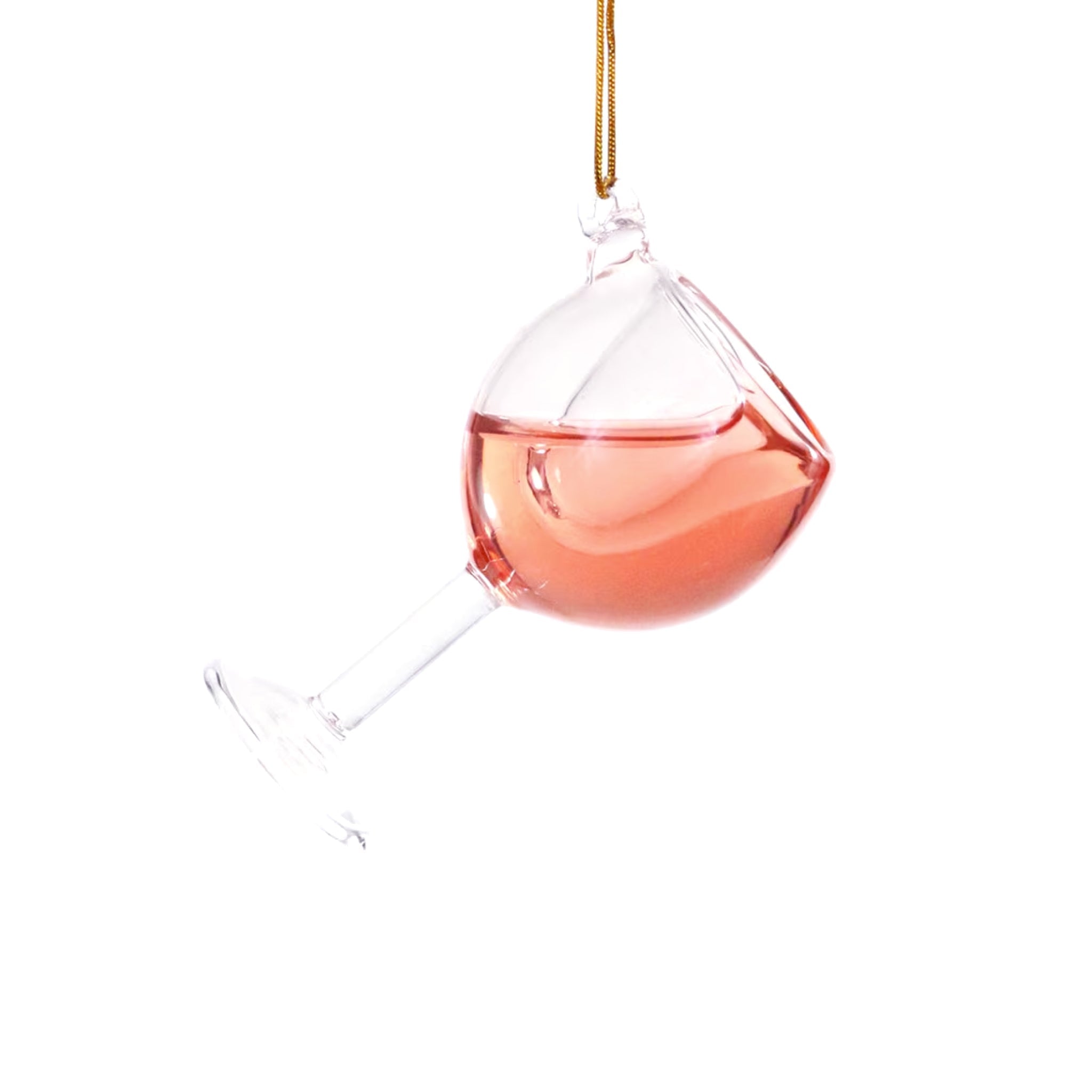 Glass of Wine Ornament: Pink 3" - bubblegum market
