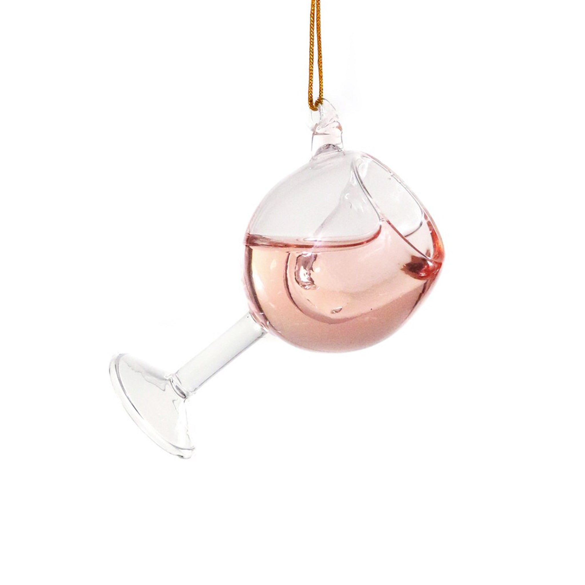 Glass of Wine Ornament: Rose 3" - bubblegum market