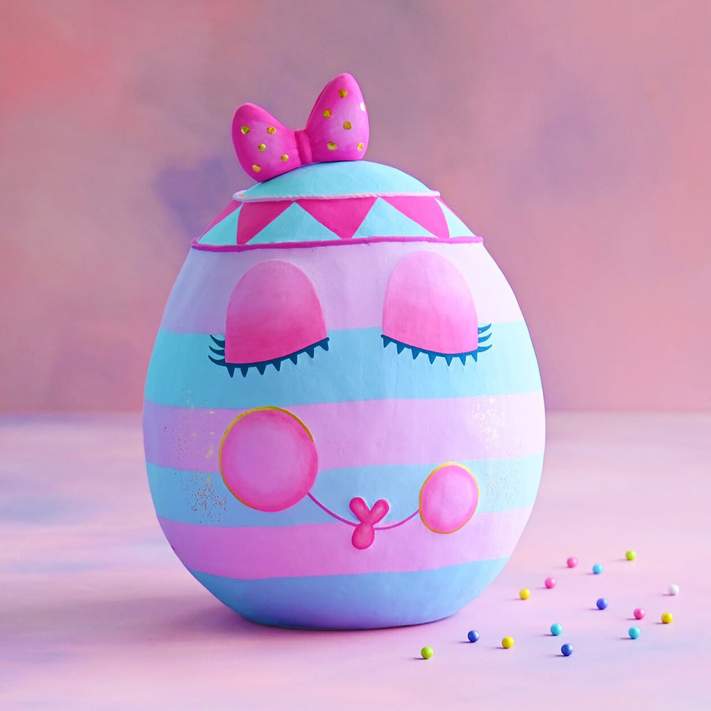 Glitterville Studios Easter Eggatha Egg Display 20" - bubblegum market