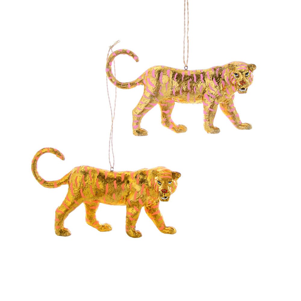 Gold Leaf Tiger Ornament 5.5" - bubblegum market