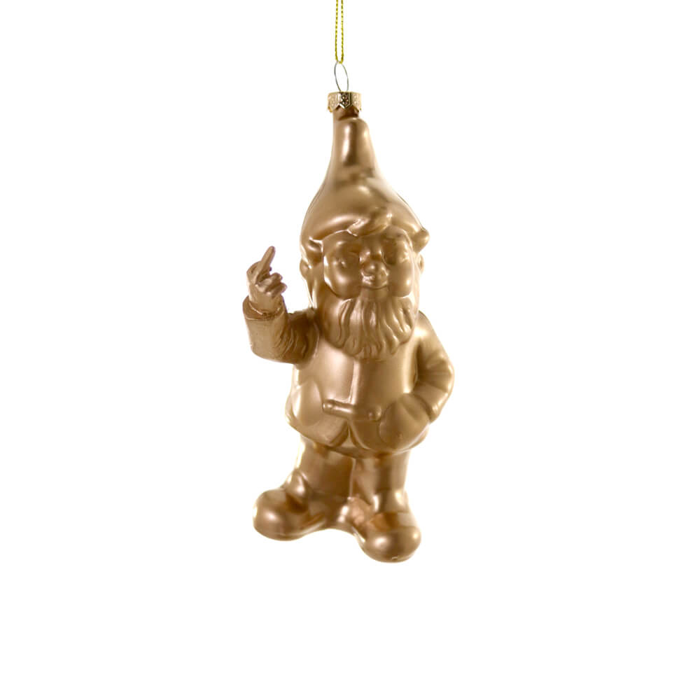 Gold Naughty Gnome Ornament 6" - bubblegum market