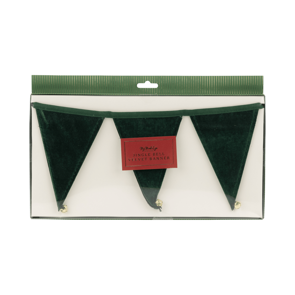 Green Velvet Holiday Pennant Banner - bubblegum market