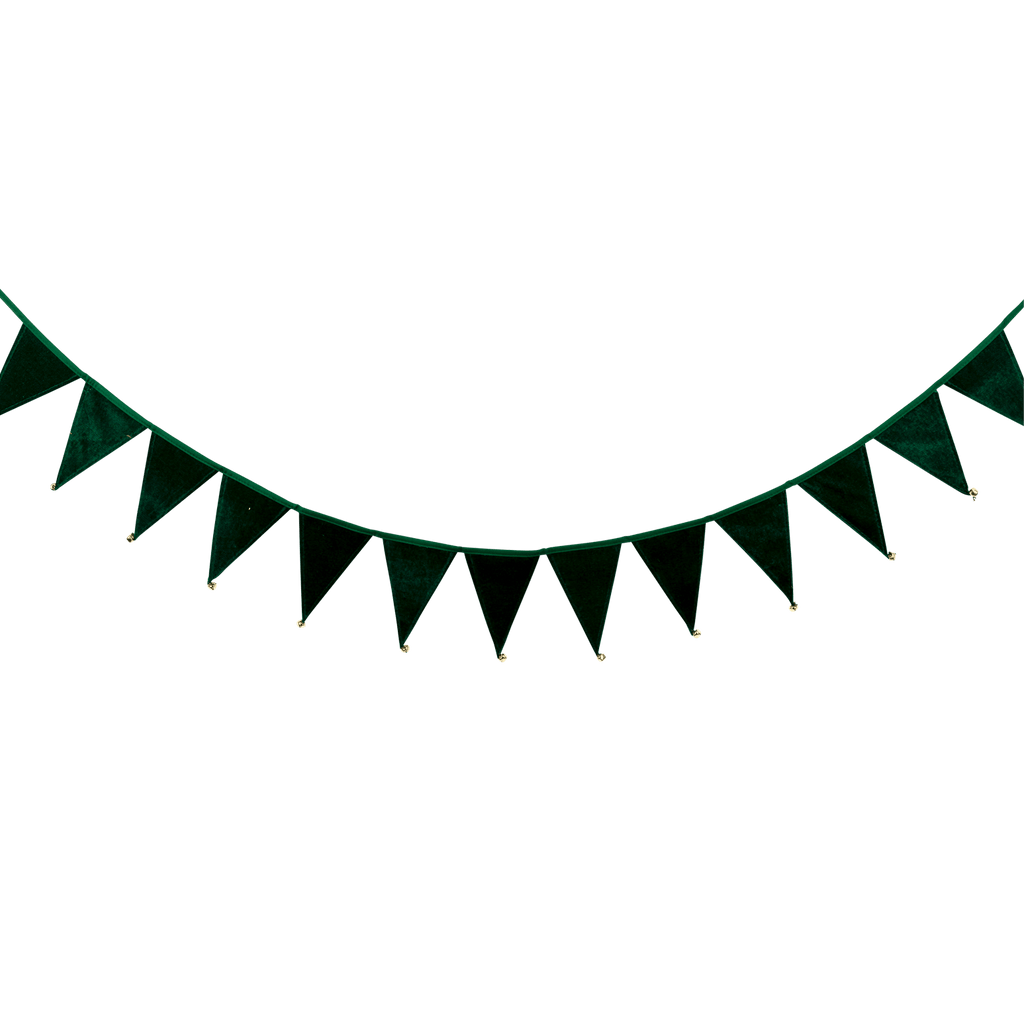 Green Velvet Holiday Pennant Banner - bubblegum market