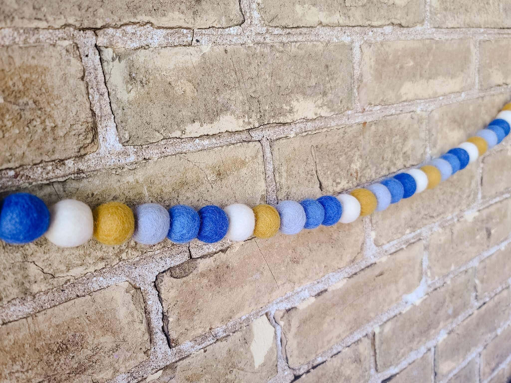 Hanukkah Felt Ball Garland - bubblegum market