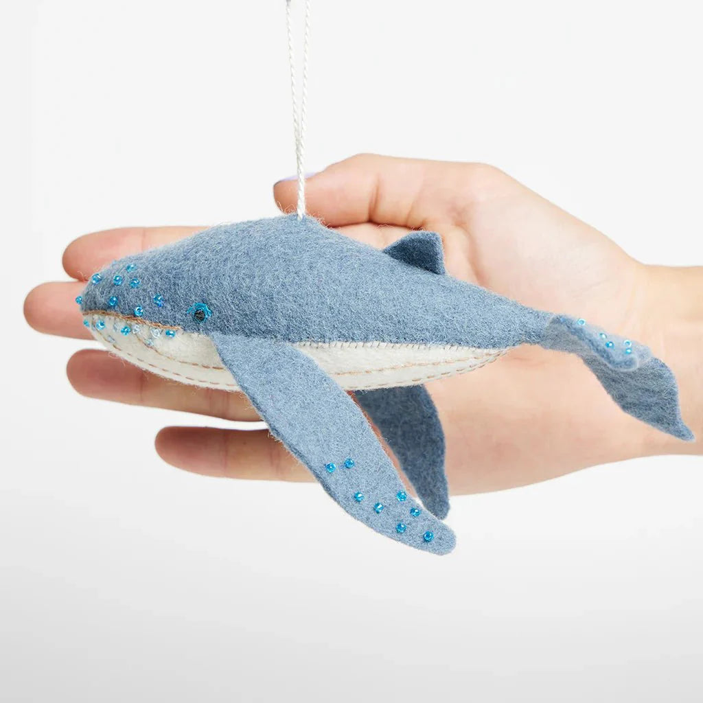 Happy Humpback Whale Felt Ornament 7" - bubblegum market
