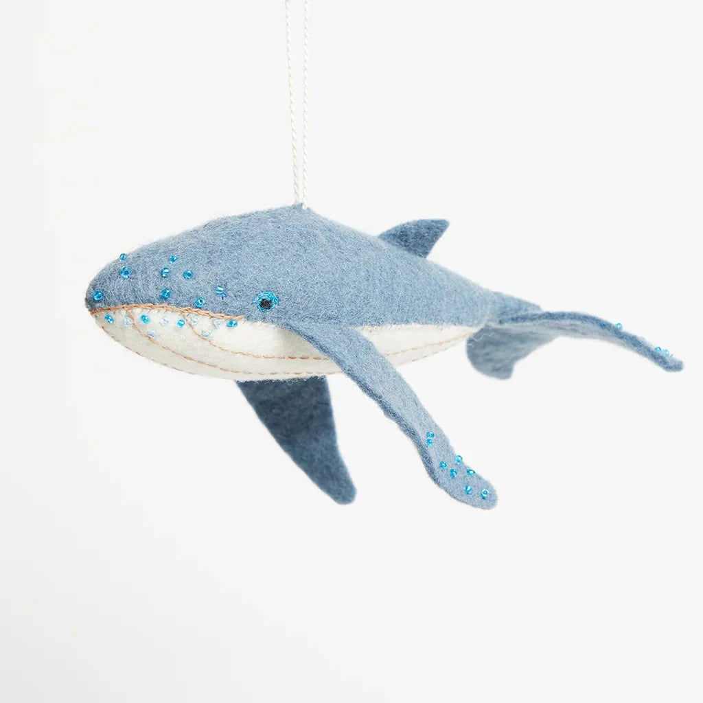 Happy Humpback Whale Felt Ornament 7" - bubblegum market