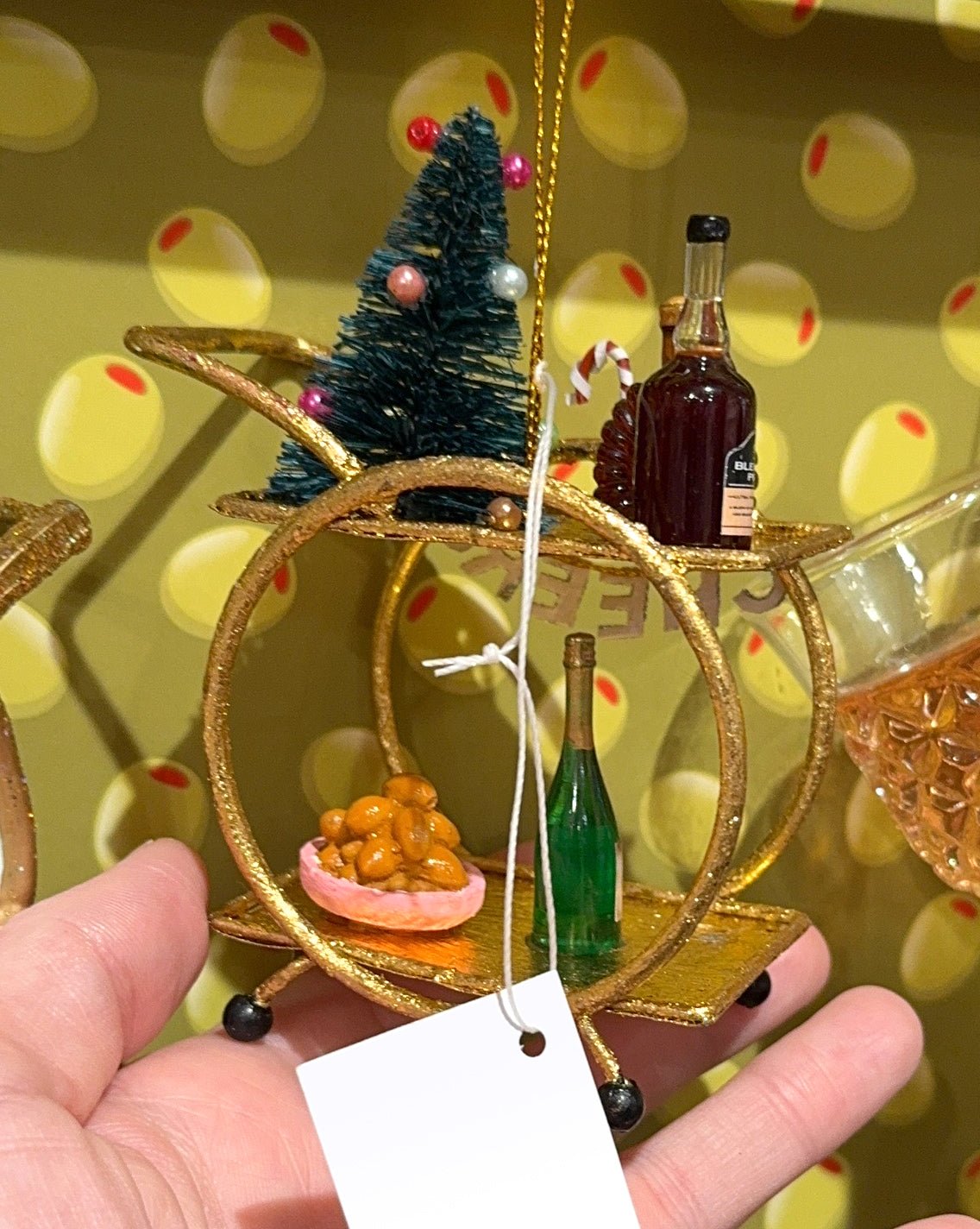 Holiday Bar Cart Ornament 4" - bubblegum market