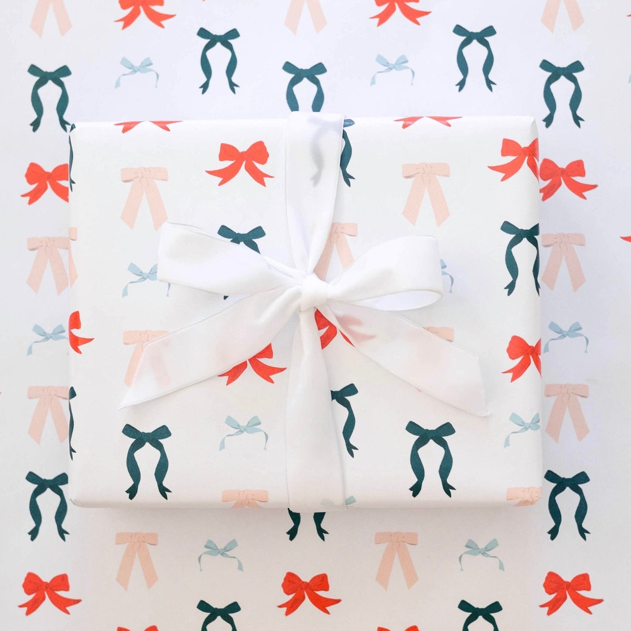 Holiday Bows Wrapping Paper Sheets (Roll of 3) - bubblegum market