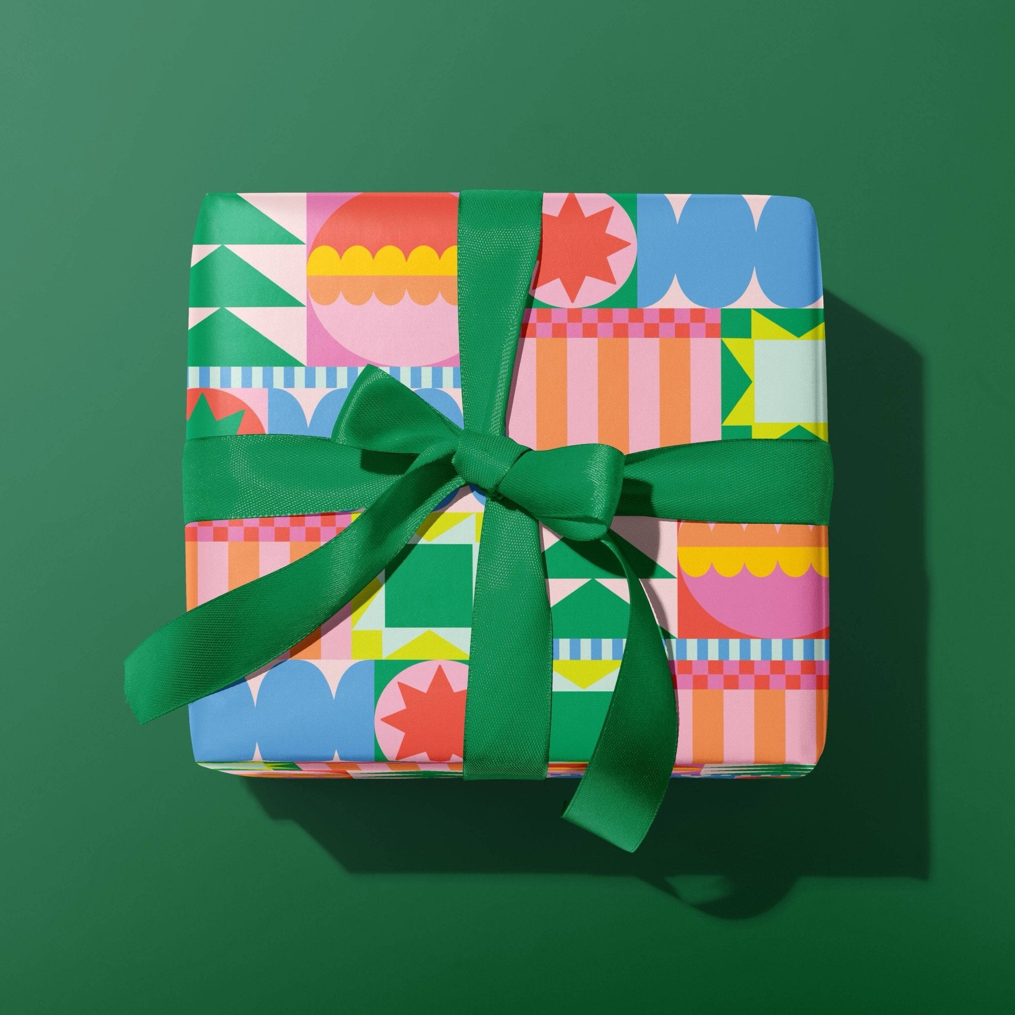 Holiday Quilt Gift Wrap Sheet - bubblegum market