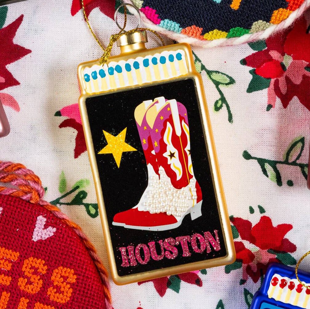 Houston Matchbook Ornament 3.5" - bubblegum market