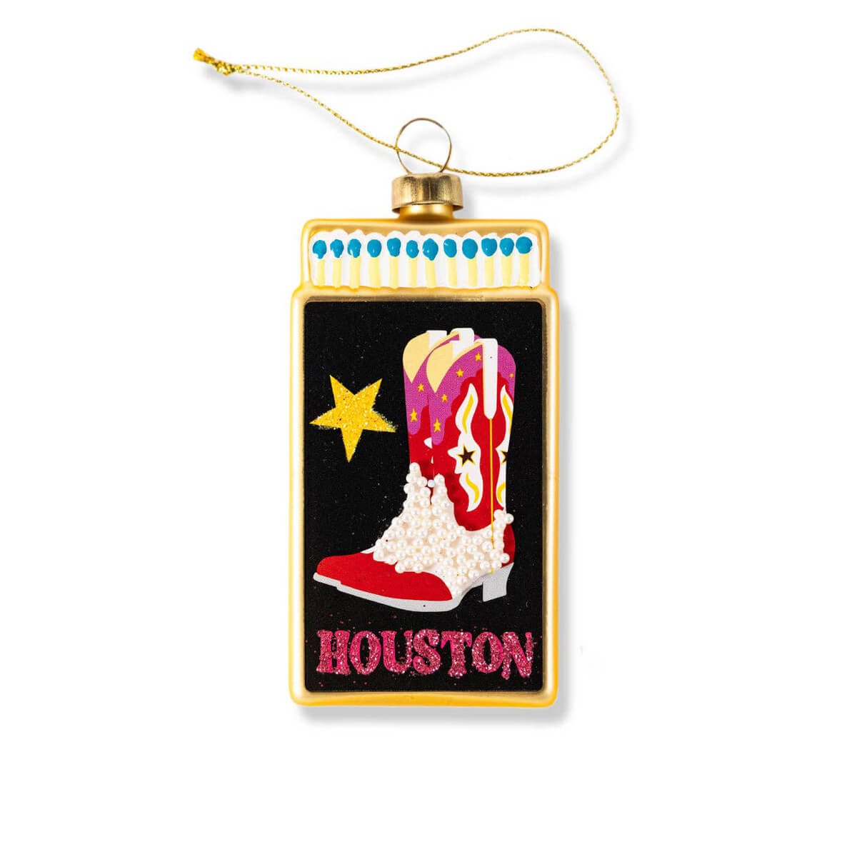 Houston Matchbook Ornament 3.5" - bubblegum market