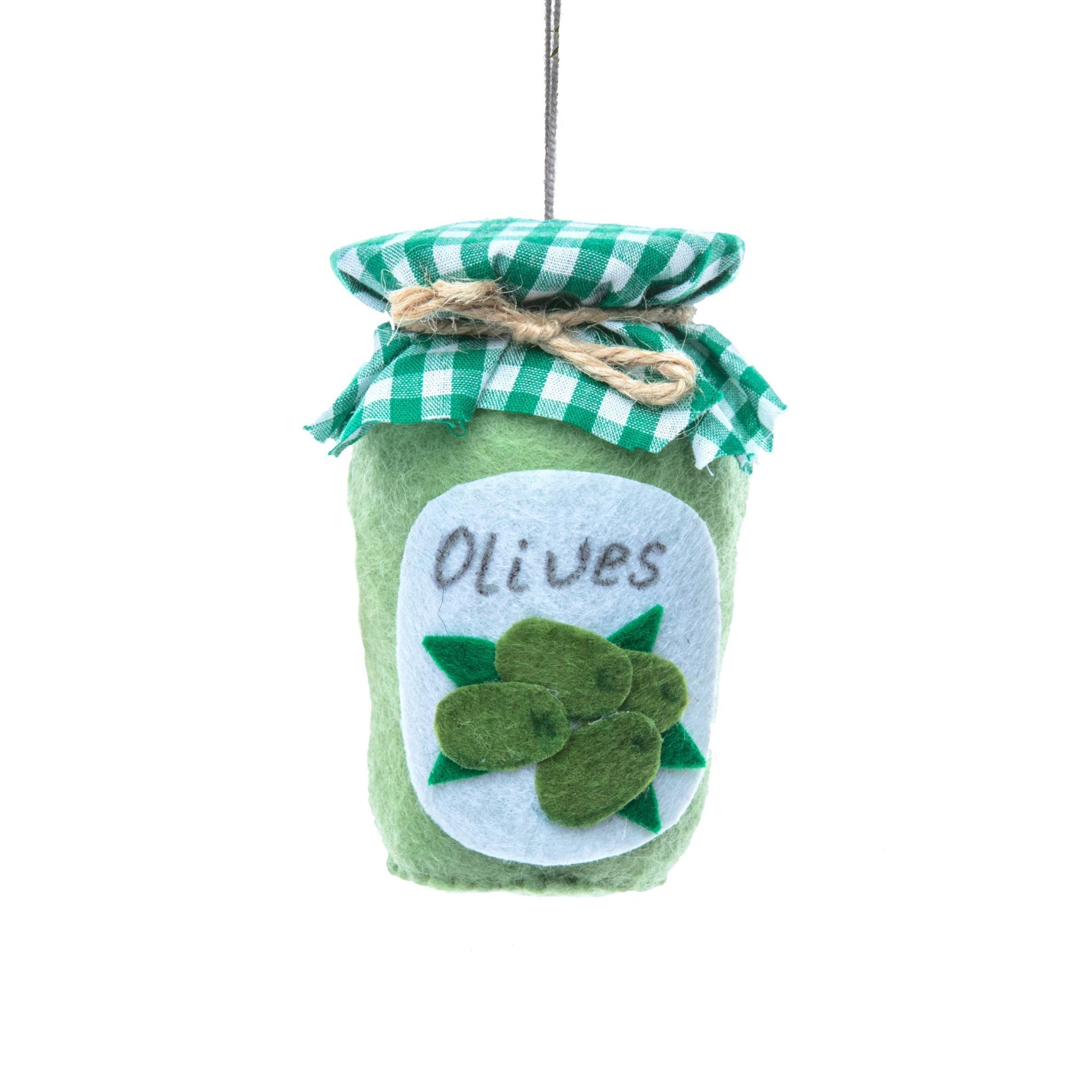Jar of Olives Felt Ornament - bubblegum market