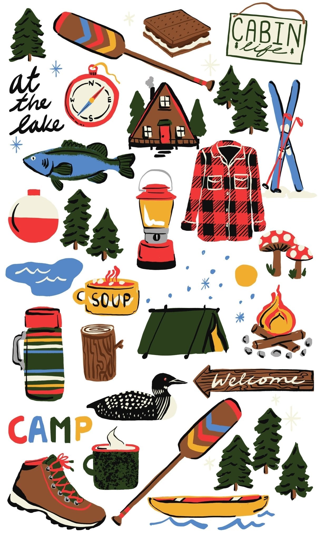 Lake Life Continuous Wrapping Paper Roll - bubblegum market