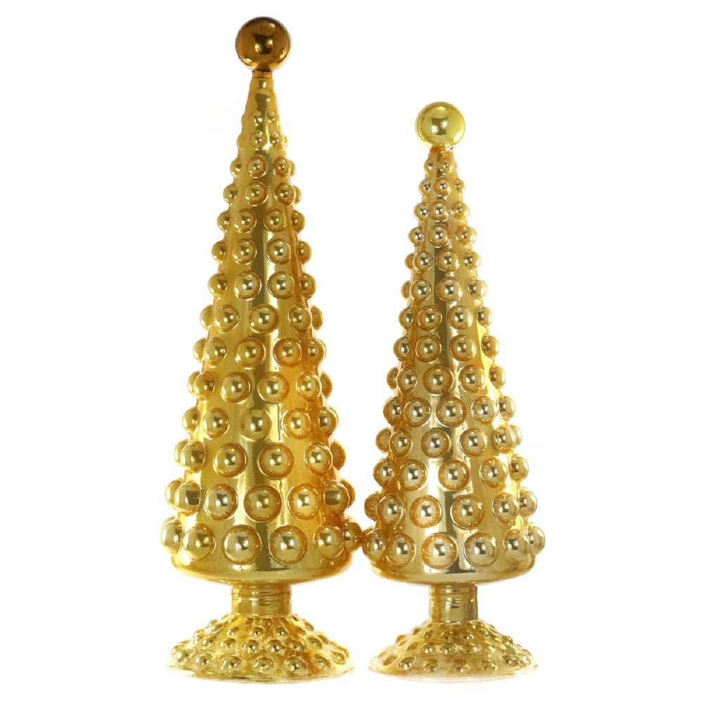 Large Hobnail Trees in Gold Straw (Set of 2) - bubblegum market