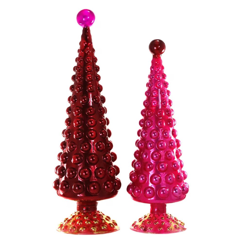 Large Hobnail Trees in Red & Pink (Set of 2) - bubblegum market
