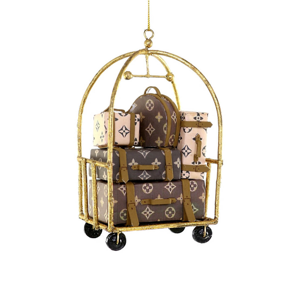 luxury-hotel-luggage-brown-pink-lv-inspired-pattern-bell-cart-louis-vuitton-baggage-ornament-cody-foster-christmas