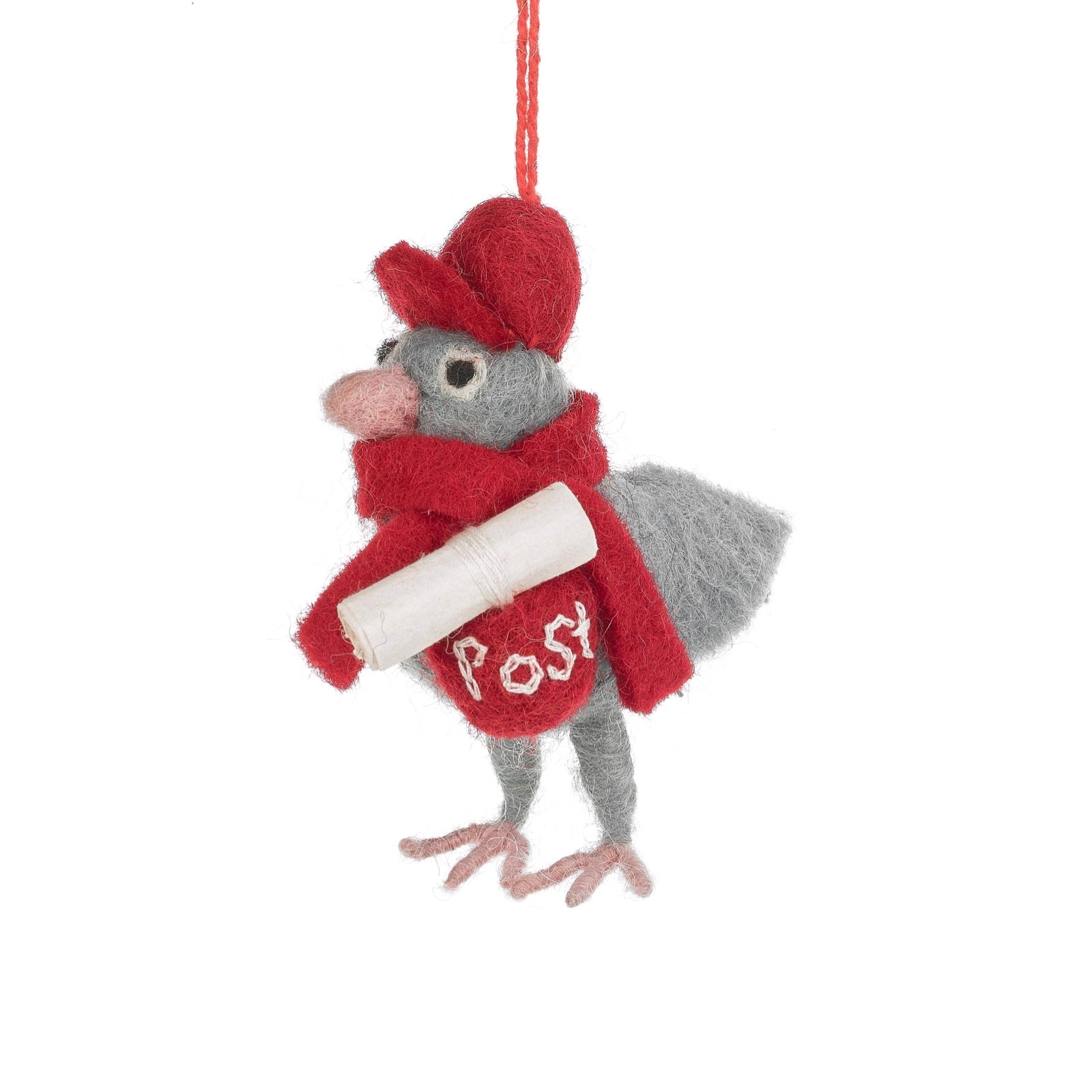 Mail Carrier Pigeon Felt Ornament 3.5" - bubblegum market