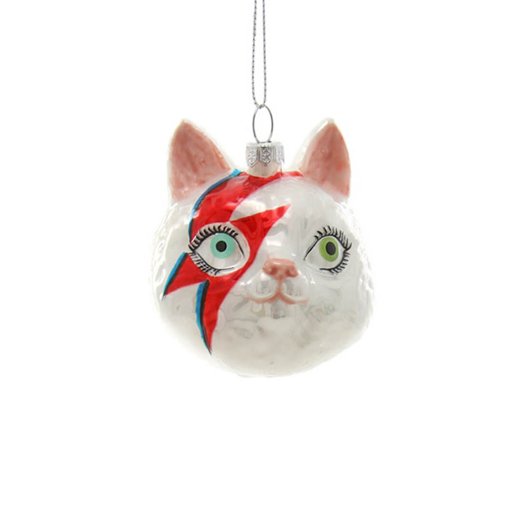 Meowie Bowie Cat Head Ornament 2.75" - bubblegum market