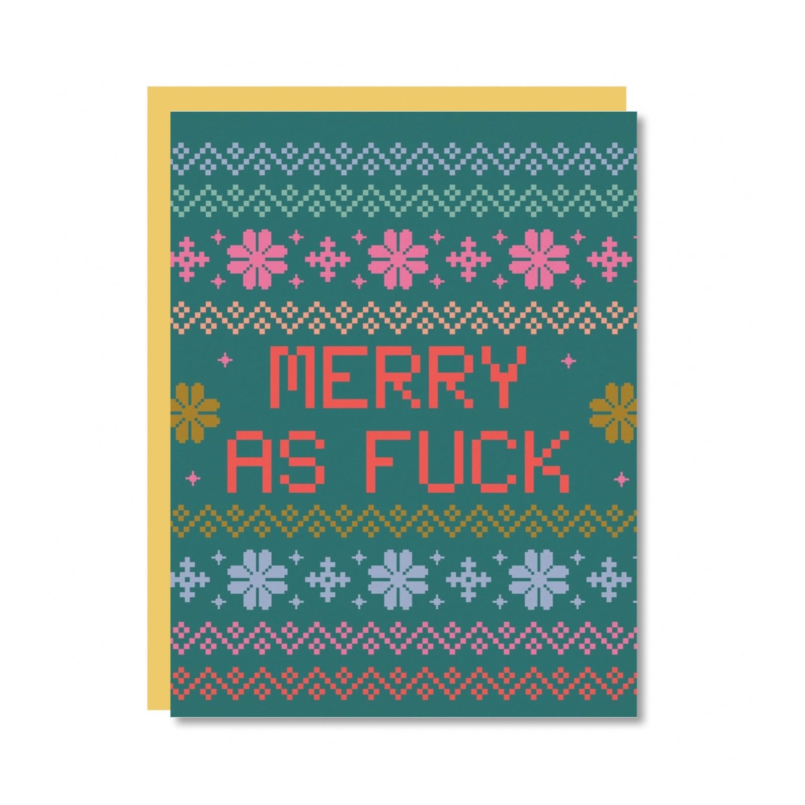 Merry As Fuck Holiday Greeting Cards Set (8ct) - bubblegum market