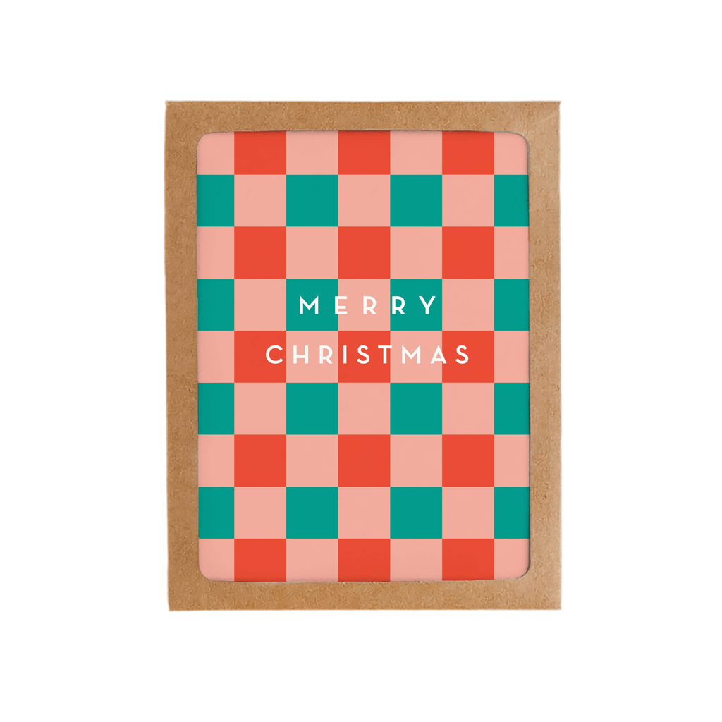 MERRY CHRISTMAS CHECKERBOARD Greeting Cards Boxed Set - bubblegum market