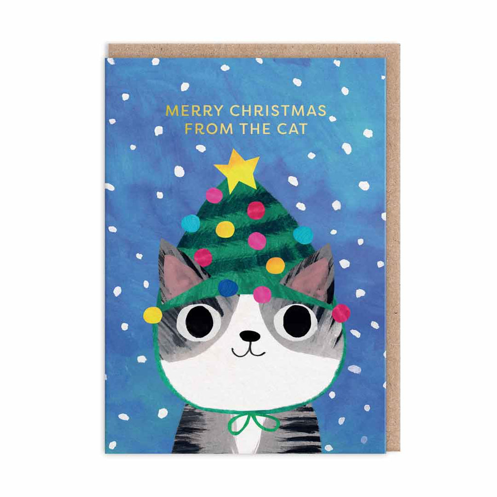 Merry Christmas From The Cat Holiday Greeting Card - bubblegum market